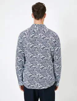 پیراهن نخی طرح دار مردانه کوتون