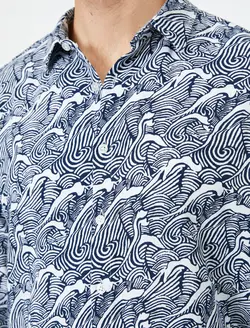 پیراهن نخی طرح دار مردانه کوتون