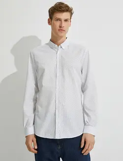 پیراهن آستین بلند طرح دار مردانه کوتون