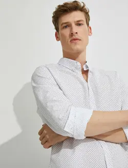 پیراهن آستین بلند طرح دار مردانه کوتون