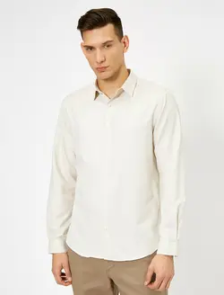 پیراهن آستین بلند نخی مردانه کوتون