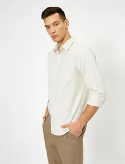 پیراهن آستین بلند نخی مردانه کوتون