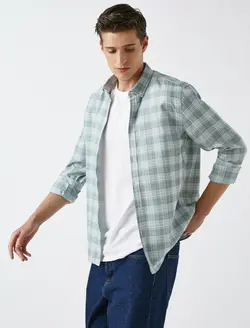 پیراهن چهارخانه مردانه کوتون