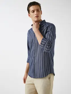 پیراهن راه راه یقه برگردان مردانه کوتون