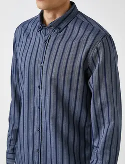 پیراهن راه راه یقه برگردان مردانه کوتون