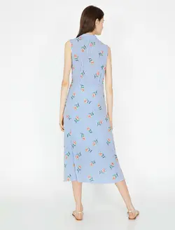 پیراهن میدی یقه برگردان زنانه