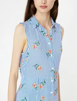 پیراهن میدی یقه برگردان زنانه