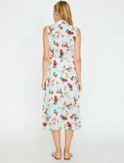 پیراهن میدی یقه برگردان زنانه