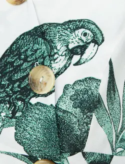 پیراهن میدی طرح دار یقه هفت زنانه کوتون