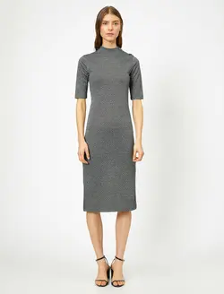 پیراهن میدی یقه ایستاده زنانه کوتون