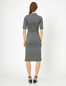 پیراهن میدی یقه ایستاده زنانه کوتون