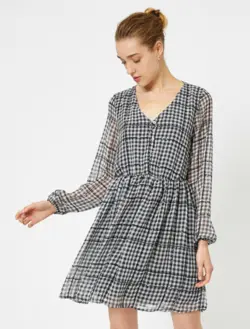 پیراهن کوتاه چهار خانه زنانه کوتون