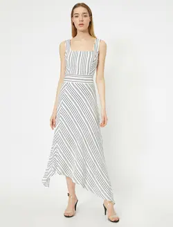 پیراهن بلند یقه آجری زنانه