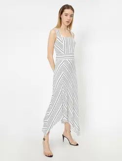 پیراهن بلند یقه آجری زنانه