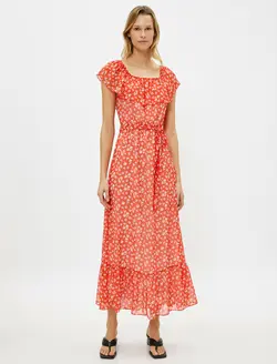 پیراهن بلند طرح دار زنانه