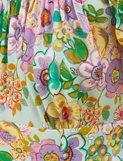 پیراهن میدی گلدار یقه آجری زنانه کوتون