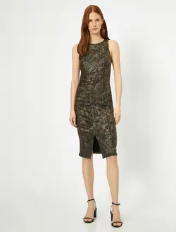 پیراهن میدی چاک دار زنانه کوتون