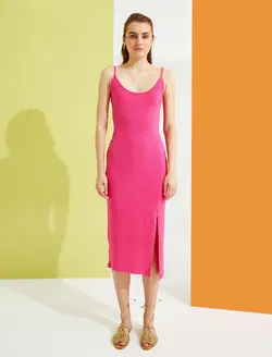 پیراهن میدی ساده چاک دار زنانه کوتون