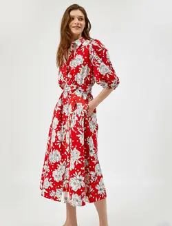 پیراهن میدی گل دار زنانه