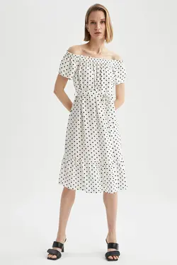 پیراهن میدی یقه باز زنانه