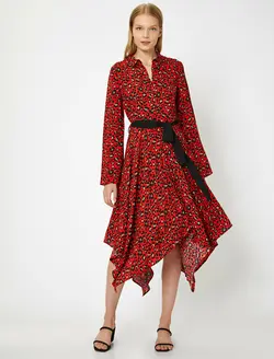 پیراهن میدی طرح دار زنانه کوتون