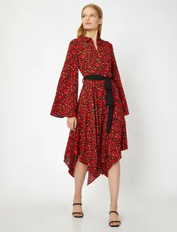 پیراهن میدی طرح دار زنانه کوتون