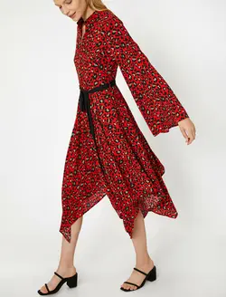 پیراهن میدی طرح دار زنانه کوتون