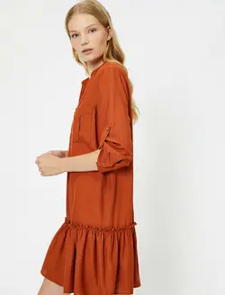 پیراهن کوتاه کلوش دکمه دار زنانه کوتون