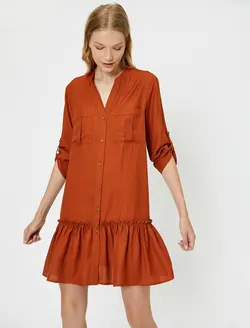 پیراهن کوتاه کلوش دکمه دار زنانه کوتون