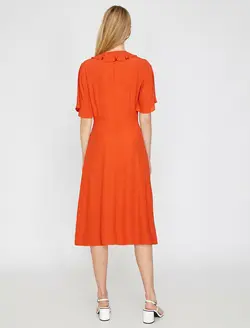 پیراهن میدی یقه هفت زنانه کوتون