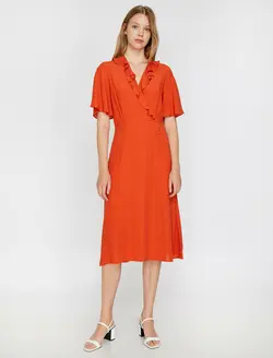 پیراهن میدی یقه هفت زنانه کوتون