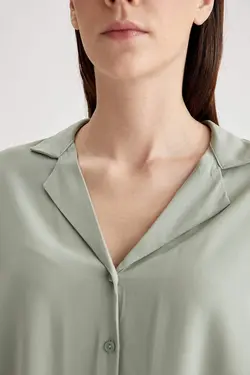 شومیز ویسکوز آستین سه ربع زنانه دفاکتو