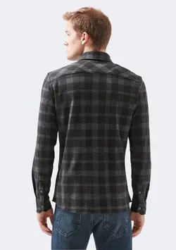 پیراهن آستین بلند چهارخانه مردانه