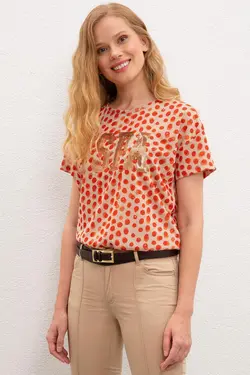 تی شرت نوشته دار پولک دوزی زنانه یو اس پولو