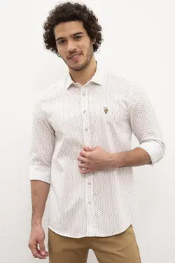 پیراهن نخی جذب مردانه یو اس پولو