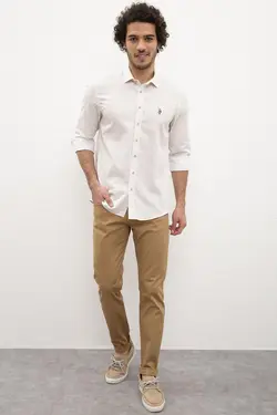 پیراهن نخی جذب مردانه یو اس پولو