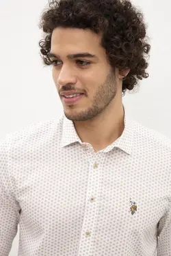 پیراهن نخی جذب مردانه یو اس پولو