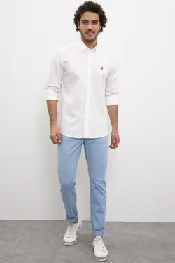 پیراهن نخی جذب مردانه یو اس پولو