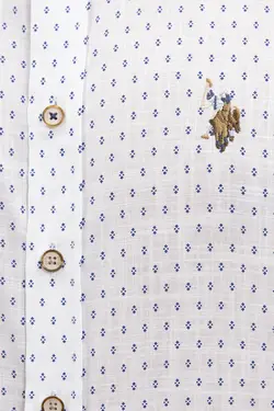 پیراهن نخی آستین بلند مردانه یو اس پولو