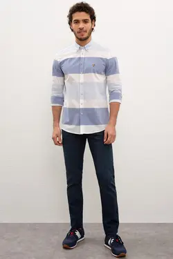 پیراهن آستین بلند راه راه مردانه یو اس پولو