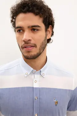 پیراهن آستین بلند راه راه مردانه یو اس پولو