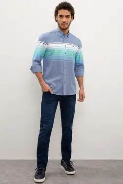 پیراهن آستین بلند راه راه مردانه یو اس پولو