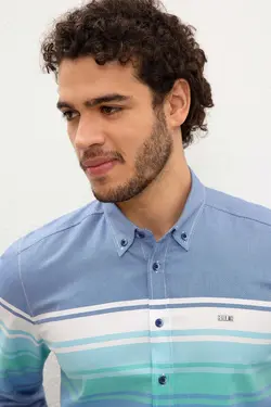 پیراهن آستین بلند راه راه مردانه یو اس پولو