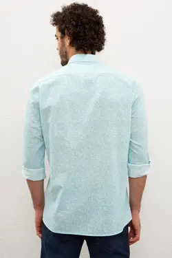 پیراهن آستین بلند طرح دار مردانه یو اس پولو