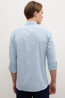 پیراهن نخی ساده مردانه یو اس پولو