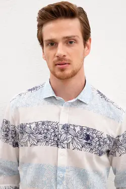 پیراهن آستین بلند راه راه مردانه یو اس پولو