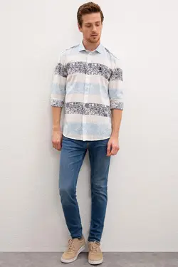 پیراهن آستین بلند راه راه مردانه یو اس پولو