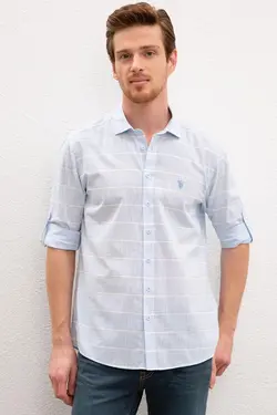 پیراهن نخی مردانه یو اس پولو