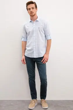 پیراهن نخی مردانه یو اس پولو