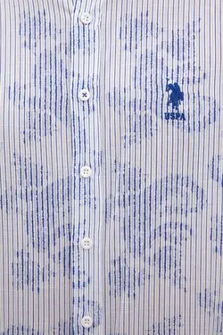 پیراهن نخی یقه ایستاده مردانه یو اس پولو